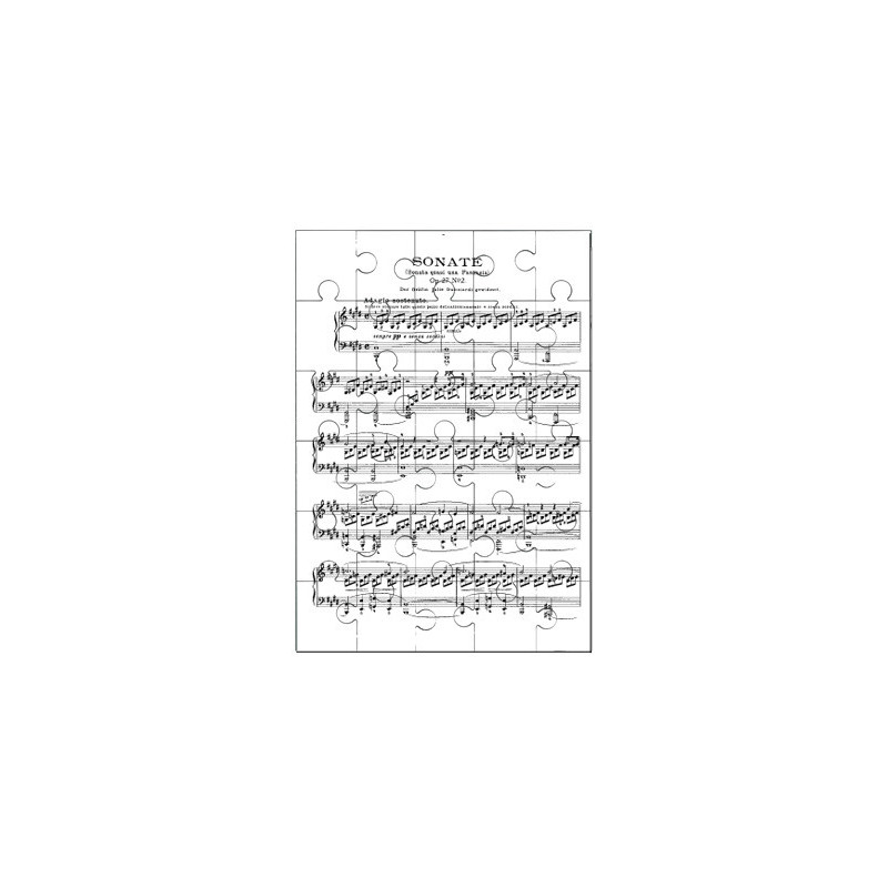 Puzzle en bois 30 pièces : Partition de la sonate op 27 n°2 de Beethoven