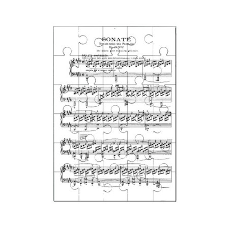 Puzzle en bois 30 pièces : Partition de la sonate op 27 n°2 de Beethoven
