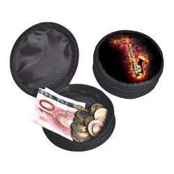 Porte-monnaie Saxophone noir en feu