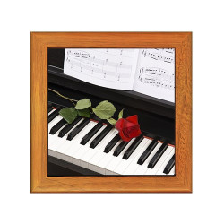 Dessous de plat : Piano, rose, partition