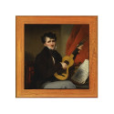 Dessous de plat : Portrait d\'un joueur de guitare par Chinnery