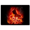 Planche à découper en verre : Saxophoniste jazz en feu
