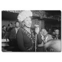 Planche à découper en verre : Portrait de Ella Fitzgerald, Dizzy Gillespie, Ray Brown, Milt (Milton) Jackson, et Timmie Rosenk
