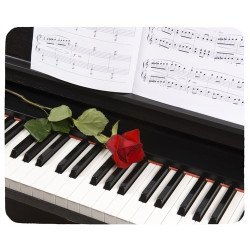 Tapis de souris 23 cm x 19 cm : Piano, rose, partition