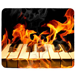 Tapis de souris 23 cm x 19 cm : Clavier de piano en feu