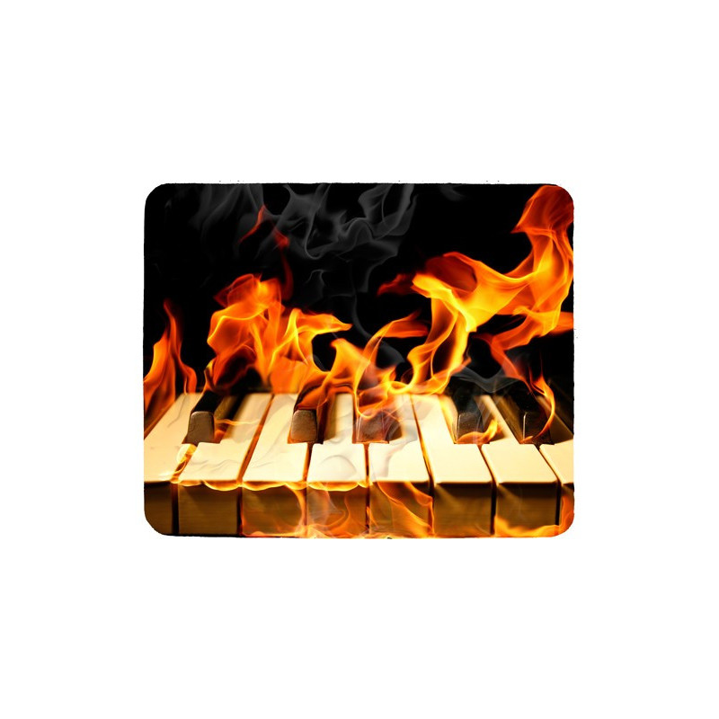 Tapis de souris 23 cm x 19 cm : Clavier de piano en feu