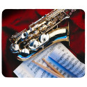 Tapis de souris 23 cm x 19 cm : Saxophone, baguettes, partition