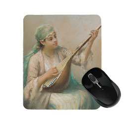 Tapis de souris 23 cm x 19 cm : Femme jouant d'un instrument à cordes par Fausto Zonaro
