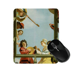 Tapis de souris 23 cm x 19 cm : Groupe musical sur un balcon par Honthorst