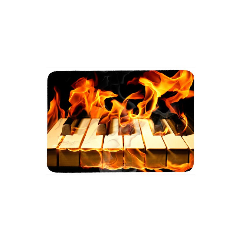 Tapis de souris 27 cm x 20 cm : Clavier de piano en feu