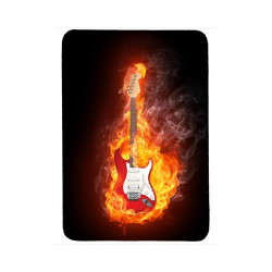 Tapis de souris 27 cm x 20 cm : Guitare rouge en feu