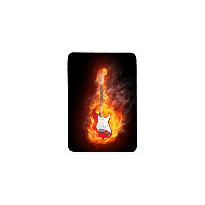Tapis de souris 27 cm x 20 cm : Guitare rouge en feu