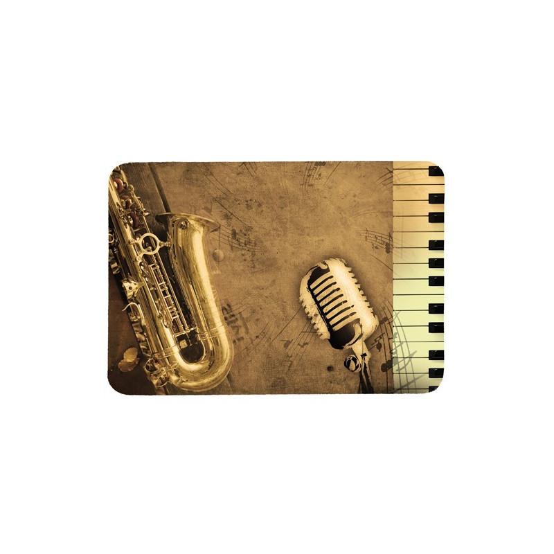 Tapis de souris 27 cm x 20 cm : Saxophone, micro et clavier de piano