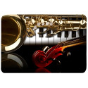 Tapis de souris 27 cm x 20 cm : Saxophone, volute et clavier de piano