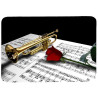 Tapis de souris 27 cm x 20 cm : Trompette, rose, partition