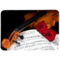 Tapis de souris 27 cm x 20 cm : Violon, roses, partition