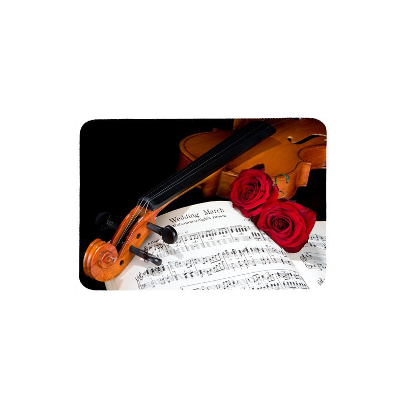 Tapis de souris 27 cm x 20 cm : Violon, roses, partition