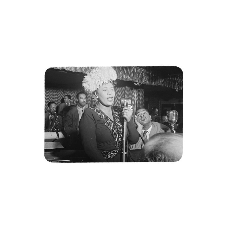 Tapis de souris 27 cm x 20 cm : Portrait de Ella Fitzgerald, Dizzy Gillespie, Ray Brown, Milt (Milton) Jackson, et Timmie Rosenk