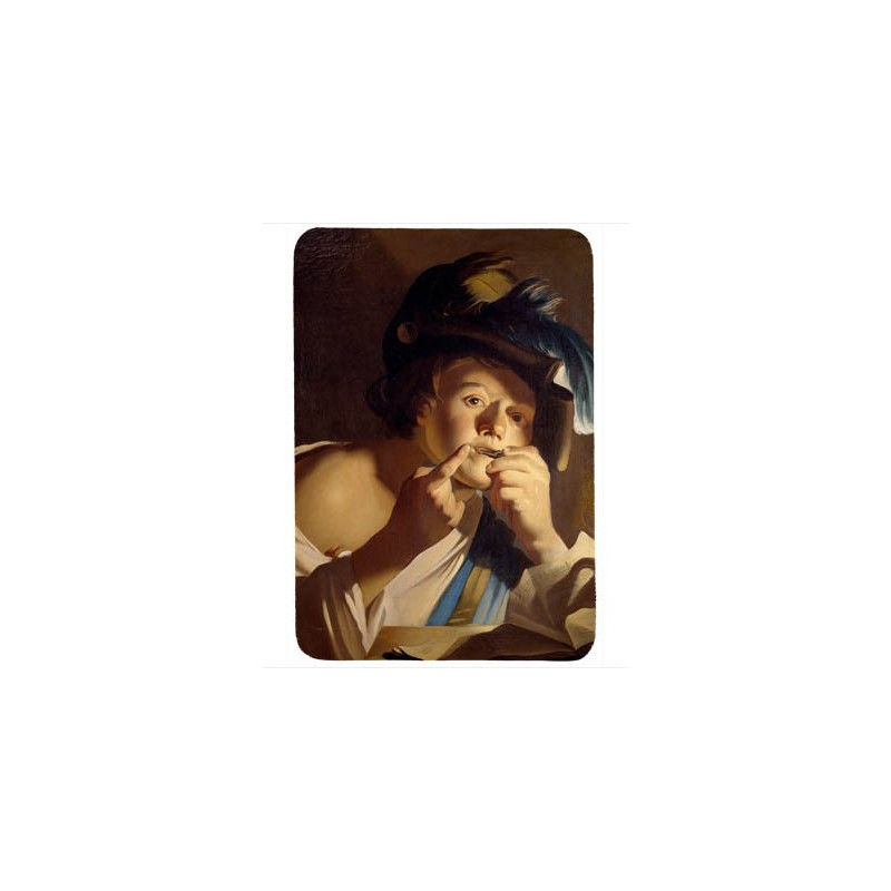 Tapis de souris 27 cm x 20 cm : Jeune Garçon jouant de la guimbarde par Baburen