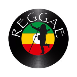 Tapis de souris rond : Disque Reggae avec chanteur