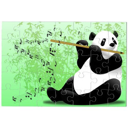 Puzzle Panda flûtiste