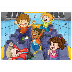 Puzzle Enfants qui chantent dans un bus