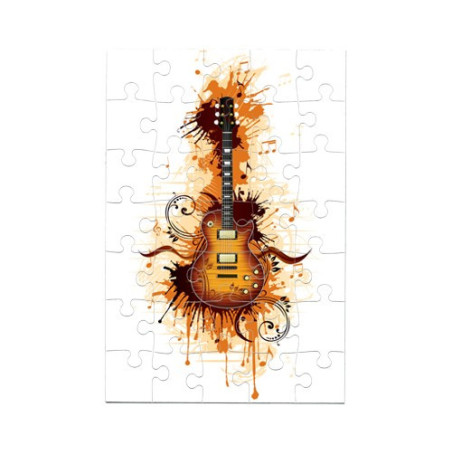 Puzzle Guitare avec taches de peinture