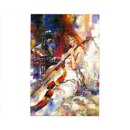 Puzzle Peinture d'une violoncelliste