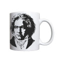 Mug Beethoven : Signature et portrait en noir et blanc