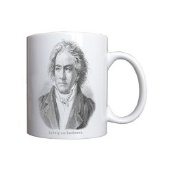 Mug Beethoven : Portrait dessiné à l'encre de chine