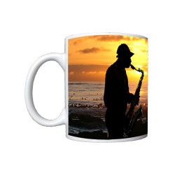Mug Saxophoniste sur une plage