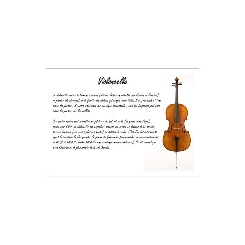 Poster éducatif : le violoncelle