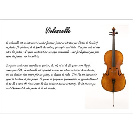 Poster éducatif : le violoncelle