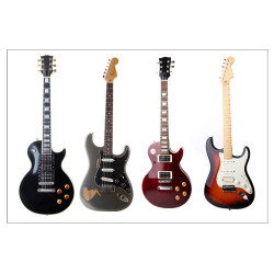 Poster 4 guitares électriques