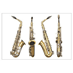 Poster 4 vues du saxophone