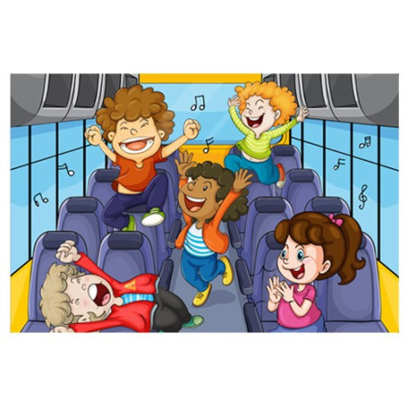 Poster Enfants qui chantent dans un bus