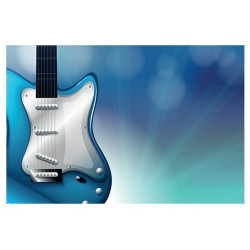 Poster Guitare sur fond bleu