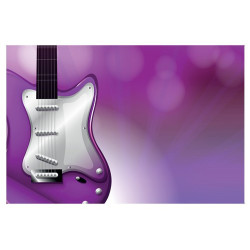 Poster Guitare sur fond violet