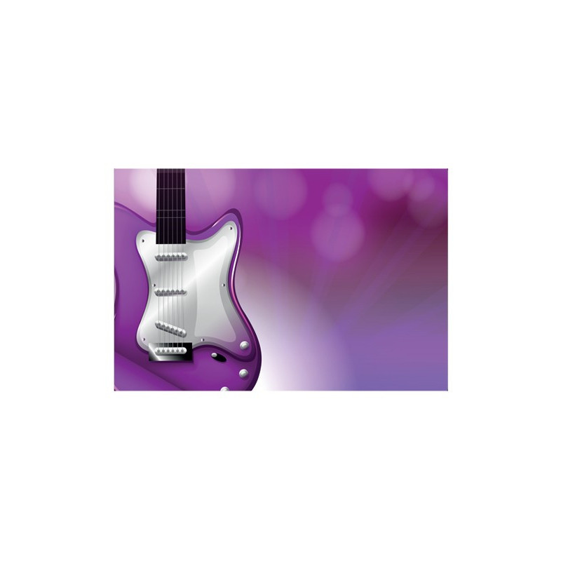 Poster Guitare sur fond violet