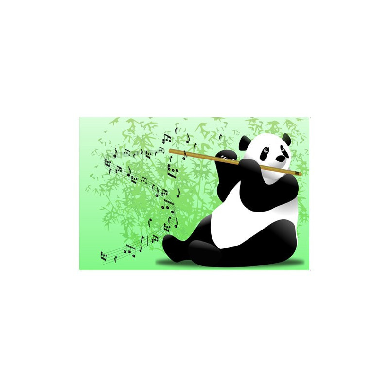 Poster Panda flûtiste