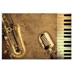 Poster Saxophone, micro, clavier