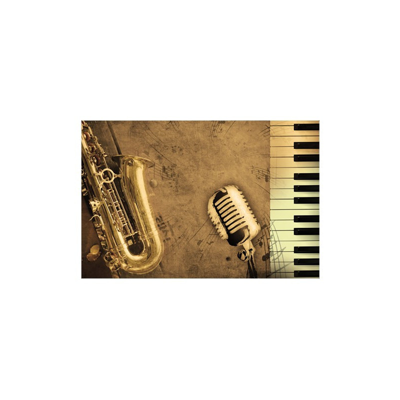 Poster Saxophone, micro, clavier