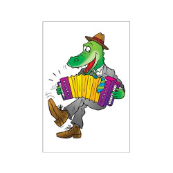 Poster Crocodile accordéoniste