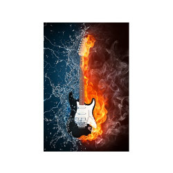 Poster Guitare dans l'eau et le feu