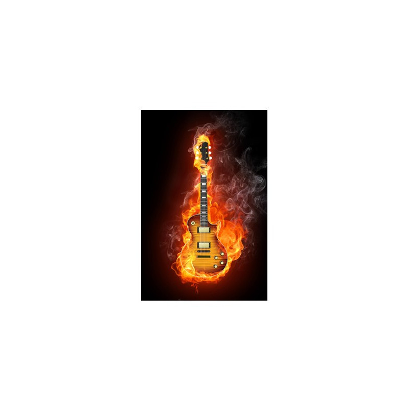 Poster Guitare jazz en feu