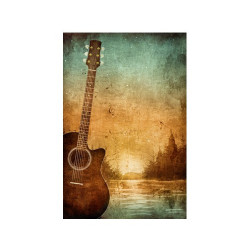 Poster Guitare devant en lac