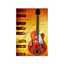 Poster Guitare rouge et clavier