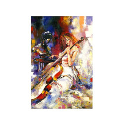 Poster Peinture d'une violoncelliste