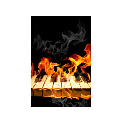 Poster Clavier de piano en feu