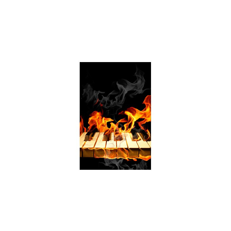 Poster Clavier de piano en feu
